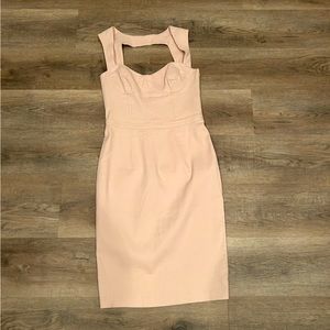 ASOS Ladies Blush Pink Dress Top lined Midi Sexy back w/zipper Brunch Date night